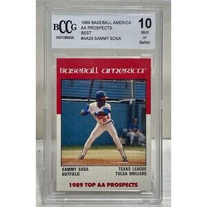 1989 Baseball America Top Prospects # AA29 Sammy Sosa RC BCCG 10 Mint or Better